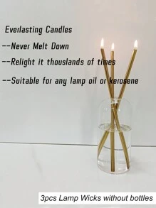 3入組燈芯,玻璃纖維油燈芯不鏽鋼燭臺,永恆的燈芯,吉祥的家居裝飾,新年送給朋友和家人的禮物 - 彩色 - 查看 6