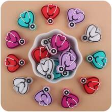 1片全新的兒童藝術和手工藝品卡通動物和蝴蝶形矽膠珠,diy珠寶製作配件 - 紫色 - 查看 3