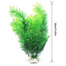 1pc Artificial Water Grass, Fish Tank Aquarium Decoration, Green Flocking Craft Tree Set For Landscape - Green - View 6