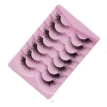 7對/組a26斜切隱形幹蒟蒻假睫毛,自然濃密,適用於睫毛移植和3d眼妝 - 濃密款 - 查看 4