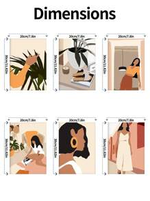 6入diy數字繪畫套裝,適用於成人初學者,無框（8x12英寸/20x30cm）,是生日、母親節、父親節、聖誕節等的理想禮物選擇,適用於家庭聚會、減壓和提高動手能力 - 杏色 - 查看 2