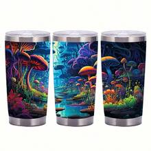 1pc 20oz Stainless Steel Vacuum Insulated Travel Mug Printed With Marine Life Pattern, A Gift For Parents, Relatives And Friends - Multicolor - View 1