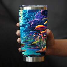 1pc 20oz Stainless Steel Vacuum Insulated Travel Mug Printed With Marine Life Pattern, A Gift For Parents, Relatives And Friends - Multicolor - View 4