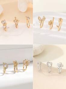 3入組精緻的幾何形假鼻環,為女性帶來裝飾效果,節日禮物 - 彩色 - 查看 12