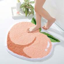 Deramhy Home 1 Stück Pink Peach Badematte, Badematte Für Das Badezimmer Fruit Shaped Badewannenteppich Badewannenflauschiger Duschmatten Waschbar Rutschfest