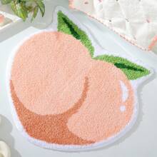 Deramhy Home 1 Stück Pink Peach Badematte, Badematte Für Das Badezimmer Fruit Shaped Badewannenteppich Badewannenflauschiger Duschmatten Waschbar Rutschfest