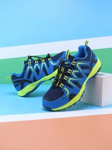 女式戶外運動徒步鞋時尚休閒低筒靴 - 寶藍色 - 查看 4