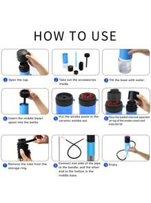 Portable Car-Mounted Water Pipe Hookah Shisha Set, Small Size - Blue - View 7