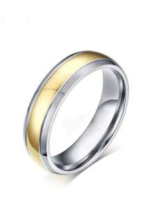 1Pc/2Pcs Nhẫn đôi tinh tế dành cho nữ đính đá Zirconia Bộ nhẫn đơn giản dành cho nam Nhẫn thép không gỉ Nhẫn cưới Trang sức Quà tặng cho cặp đôi - của phụ nữ - Xem 10