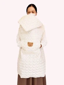 1pc Baby Carrier Blanket Windproof Stroller Warm Blanket - Beige - View 3