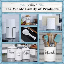 Set Of 3 White Kitchen Storage Canisters Airtight Coffee Sugar Tea Canisters - White - View 6