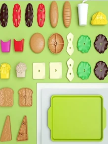 儿童游戏屋仿真玩具-汉堡包、迷你剧场 早餐汉堡薯条 仿真厨房玩具-仿真/食物（产品图片随机，以实物图片为准）食物，厨房玩具，厨房，食物，厨房玩具，玩具食物，我吃孩子，儿童游戏套装，毛毡食物，食物，厨房玩具，玩食物 - 9件套裝 - 查看 6