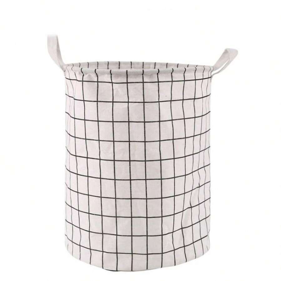 CESTO ORGANIZADOR MULTIUSO DOBRAVEL PROVA D'ÁGUA P/ ROUPA SUJA BRINQUEDOS - Branco - Visão 1