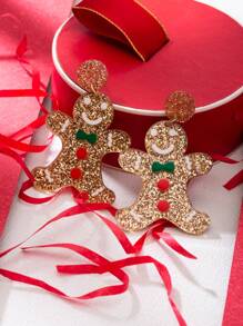 1對聖誕樹形狀亞克力耳環,高端奢華感和獨特設計,時尚珠寶 - 彩色 - 查看 1