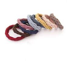 10pcs/Set Random Color Seamless Elastic Hair Ties & Morandi Collection Hair Accessories - Wavy Pattern - View 4