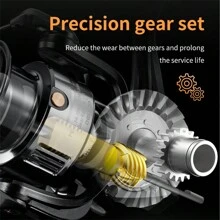 Ryobi Ranmi Spinning Reel 1pc High-Strength Main Body Rubber Handle 5.2:1 High Speed Ratio Bearing Freshwater & Saltwater Fishing Reel - Grey - View 3