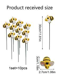 10 Piezas Estacas Decorativas Para Jardín Con Diseño Realista De Insectos Y Abejas Para Decoración Del Césped, 10 Piezas Por Set - Multicolor - Ver 5
