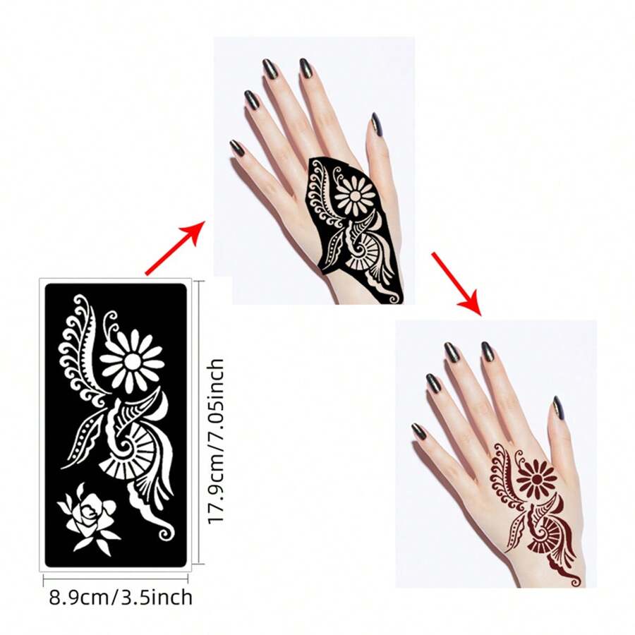 12 Sheets Tattoo Stencils Kit, Reusable Templates Tattoo For Hand Foot