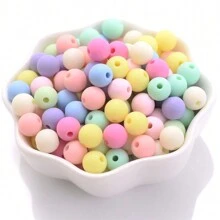 6/8/10/12/14mm Mix Macaroon Matte Acrylic Spacer Beads Loose Jewelry Round Bead For Making Bracelet Necklace Earring Diy Jewelry - Multicolor - View 12