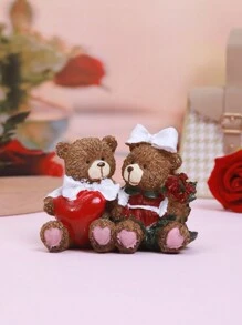 1入組樹脂製泰迪熊造型家居裝飾品,適用於情人節 - 彩色 - 查看 1