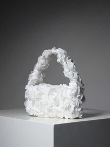 Elegant Rose Pattern Clutch Bag For Banquet, Wedding Party Handbag, Sweet Lady Wallet, Valentine'S Day Women'S Gift (Random Pattern) Valentines - White - View 2