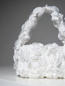 Elegant Rose Pattern Clutch Bag For Banquet, Wedding Party Handbag, Sweet Lady Wallet, Valentine'S Day Women'S Gift (Random Pattern) Valentines - White - View 4