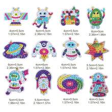 【diy鑽石太空系列】彩色鑽石diy系列兒童時尚裝飾貼紙手工珠寶套裝女孩可愛主題新年禮物,促進兒童動手能力,培養美學啟蒙/色彩識別玩具 - 太空系列 - 查看 8