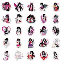 50pcs Gothic Style Stickers With Dark Anime Girl Graphic For Waterproof Decoration On Suitcases, Water Bottles, Motorcycles, Laptops, Helmets, Skateboards, Desktops And More - Multicolor - View 2