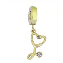 1pc Gorgeous Stethoscope Shaped Pendant With Rhinestone Decor, Compatible With Bracelet, Necklace, Keychain, Clothing Charm, Diy Jewelry Making - A - View 8