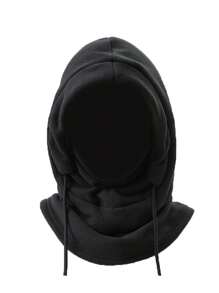 1 Piece Of Couple's 2-Color Cycling Scarf All-In-One Hat Winter Polar Fleece Mask Thermal Lined Thickened Wind And Cold Warm Pullover Hat - Dark Grey - View 6