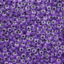 50 cái 6/8mm Bằng phẳng Tròn Nhựa Hạt Với Đầy màu sắc Mắt ác Thiết kế Để làm đồ trang sức DIY - 6 mm/50 cái - Xem 16