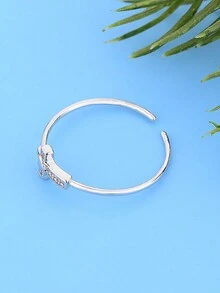 1pc Exquisite Fashionable 925 Sterling Silver Cross Open Ring Silver Jewelry, Romantic Valentine's Gift For Women, Friends - LY0022 - View 3