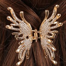 1pc Ladies' Metal Hair Clip With Butterfly & Liquid Design, Women'S Gift With Cool Tone And High-End Feeling - Silver - View 5