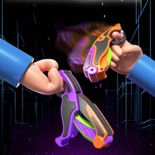 1pc Random Color Gravity 3d Printed Folding Claw Knife, Butterfly Trainer, Stress Relief Toy