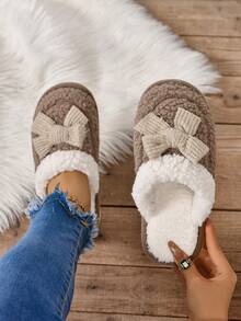 Women's  Slippers, Winter Cute Bedroom Indoor Home Non-Slip Warm Plush  Slippers - Brown - View 5
