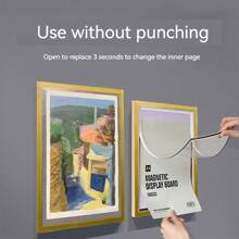 5pcs/Pack Magnetic Photo Frame For A3/A4/A6/30x30, Wall/Fridge Decoration Without Drilling, Display For Ads/Artwork, Horizontal/Vertical Orientation, 3 Colors Available - Multicolor - View 6