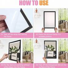 5pcs/Pack Magnetic Photo Frame For A3/A4/A6/30x30, Wall/Fridge Decoration Without Drilling, Display For Ads/Artwork, Horizontal/Vertical Orientation, 3 Colors Available - Multicolor - View 4