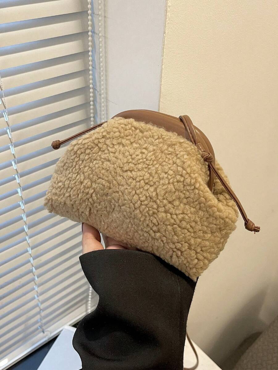 時尚簡約的小型pu斜揹包/肩袋,適用於手機、口紅等日常必需品。適合通勤、旅遊、購物等場合 - 卡其色 - 查看 1