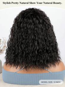 Natural Messy Medium Length Curly Hair, Black Wavy Wigs With Heat Resistant Synthetic Wig Suitable For Daily Gatherings And Halloween Wigs  Curly Hair With Bangs