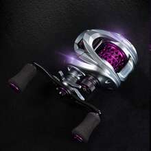 Demik Purple Feather All-Purpose Micro-Object Long-Distance Throwing Competition Fishing Reel With Brass Main Shaft, Copper Gear, Dual-Lines Cup & Water Drop Wheel - Silver - View 1