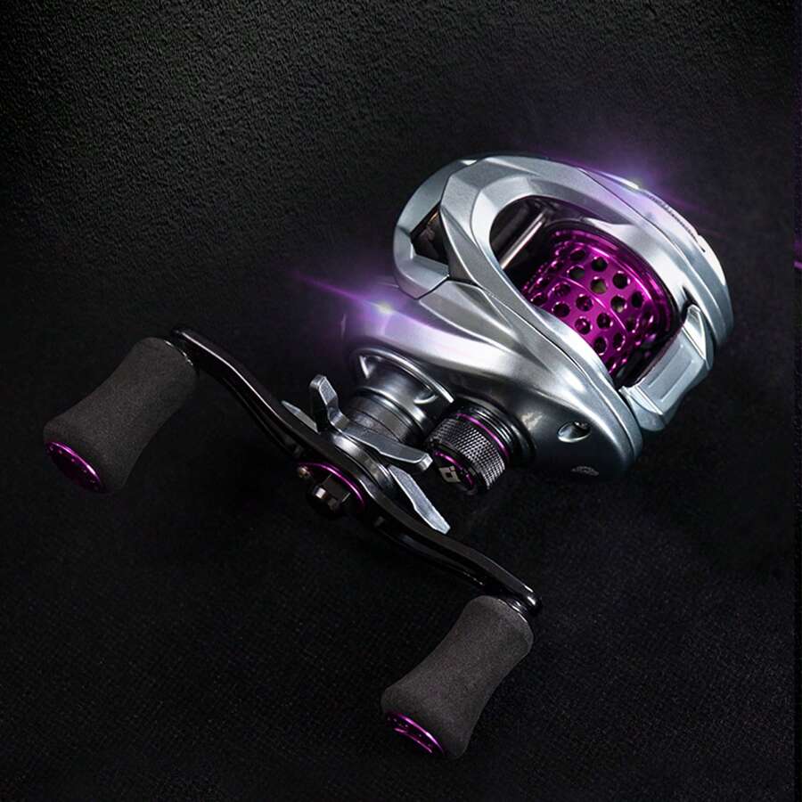 Demik Purple Feather All-Purpose Micro-Object Long-Distance Throwing Competition Fishing Reel With Brass Main Shaft, Copper Gear, Dual-Lines Cup & Water Drop Wheel - Silver - View 1