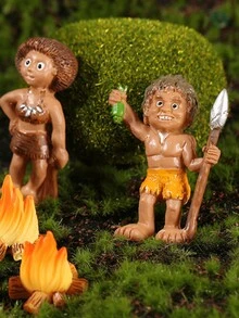 1pc Simulation Human Figure Ornament, Resin Wildman & Bonfire Decor For Home, Office, Diy Micro-Landscape Making - Player No. 1 - View 3