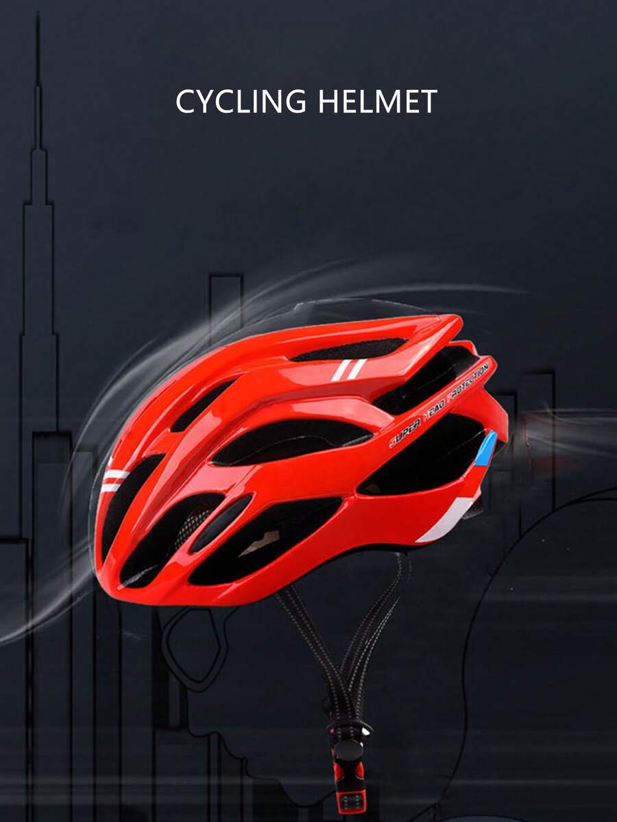 1pc Bicycle Mountain Bike Helmet With Pc+Eps Material Integrated Molding Cycling Equipment - Red - View 1