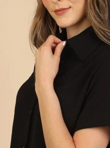 Women Blouses - 黑色 - 查看 2