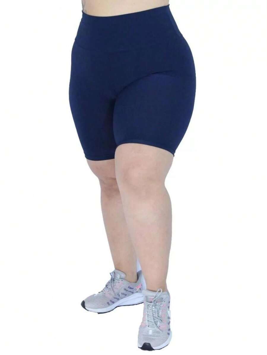 Plus Size Sports Shorts - 藍色 - 查看 1