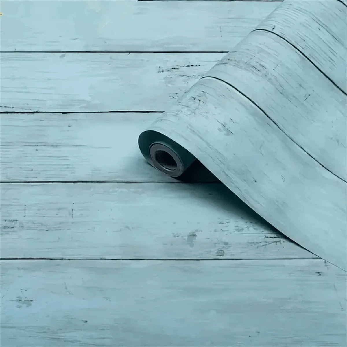 1卷藍色木紋自粘壁紙,可移除的乙烯基膜木紋牆面裝飾紙,適用於家庭、宿舍裝修 - 藍色 - 查看 1