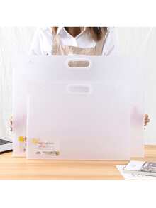 1pc Portable Art Student Portfolio Bag For Artwork, Drawing, Sketching Paper Storage - Matte White - View 3