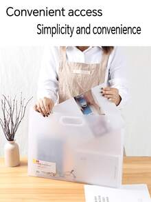 1pc Portable Art Student Portfolio Bag For Artwork, Drawing, Sketching Paper Storage - Matte White - View 10