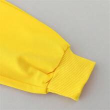 Baby Boy Solid Color Cartoon Bear Hooded Long Sleeve Top And Pants Set, Spring/Autumn (No Shoes Or Hat Included) - Yellow - View 7