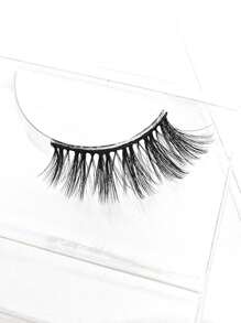 5 對半眼假睫毛 8-13 毫米,自然捲髮,蓬鬆簡約風格；適合貓眼和狐狸眼造型和派對 - 尖尾漫畫款 - 查看 7